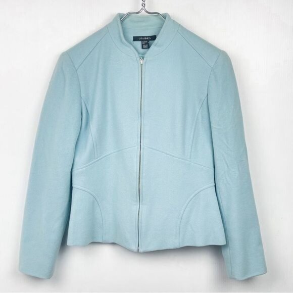 Louben Vintage light Blue Coat Wool & Cashmere Blazer 4 - Picture 2 of 6